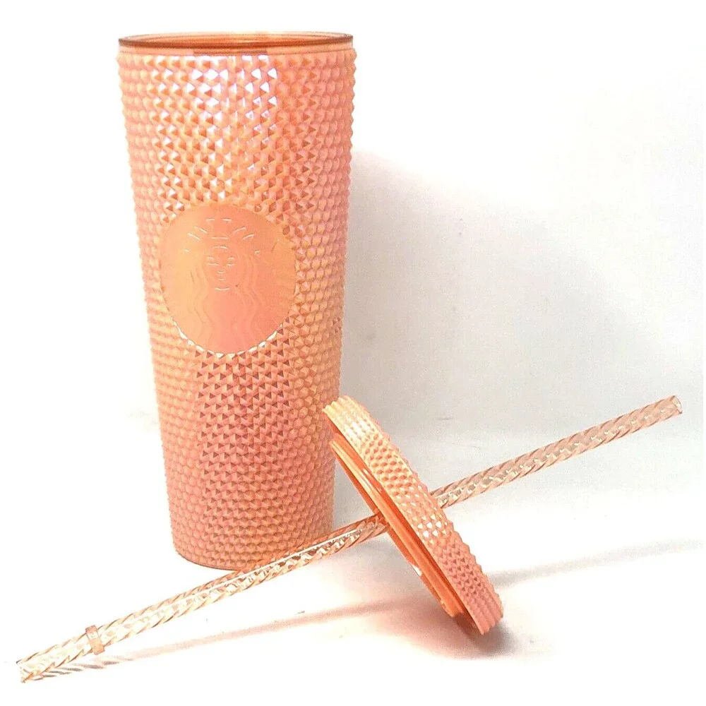 Starbucks Pink Pearl Bling Studded Venti Tumbler Collectible Gift 24oz NWOT